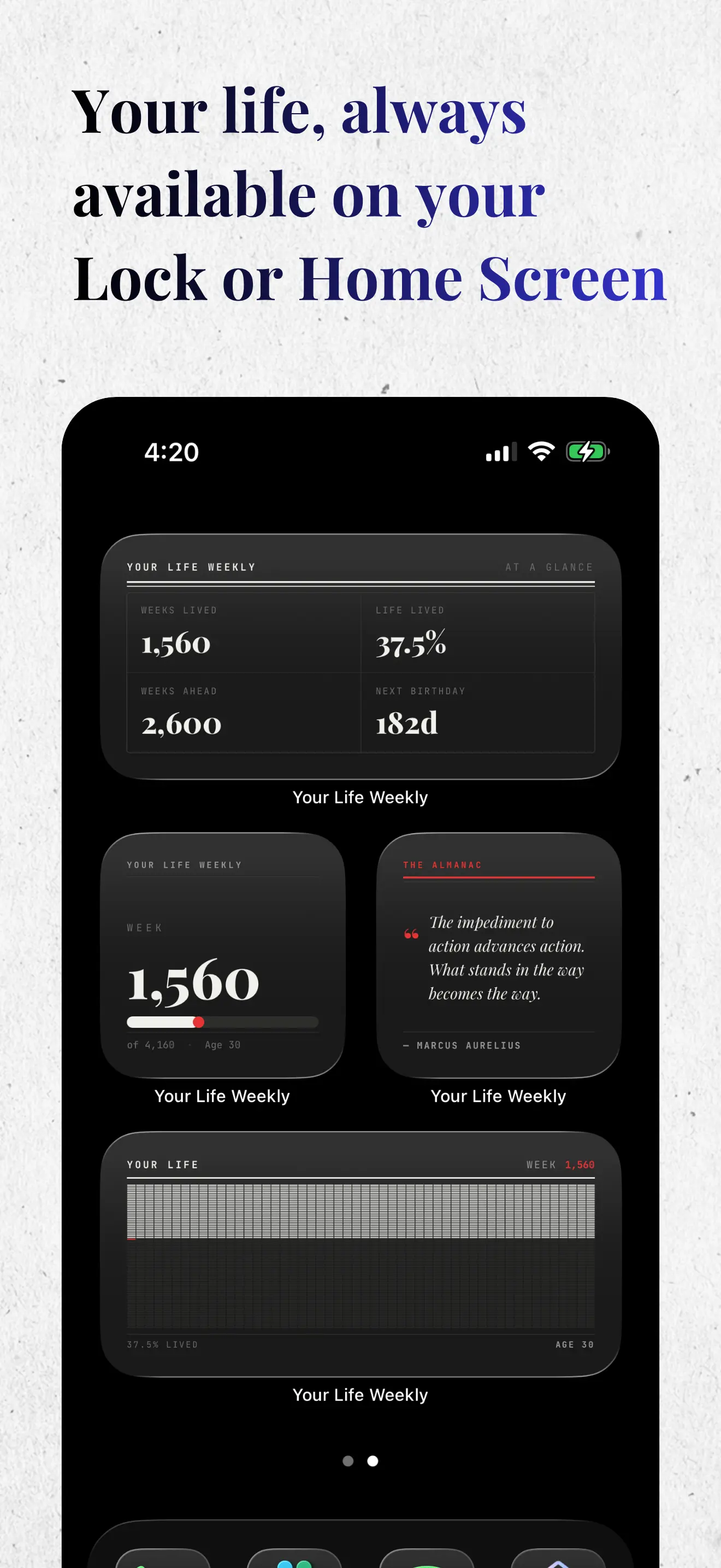Your Life Weekly — 50 custom app icons